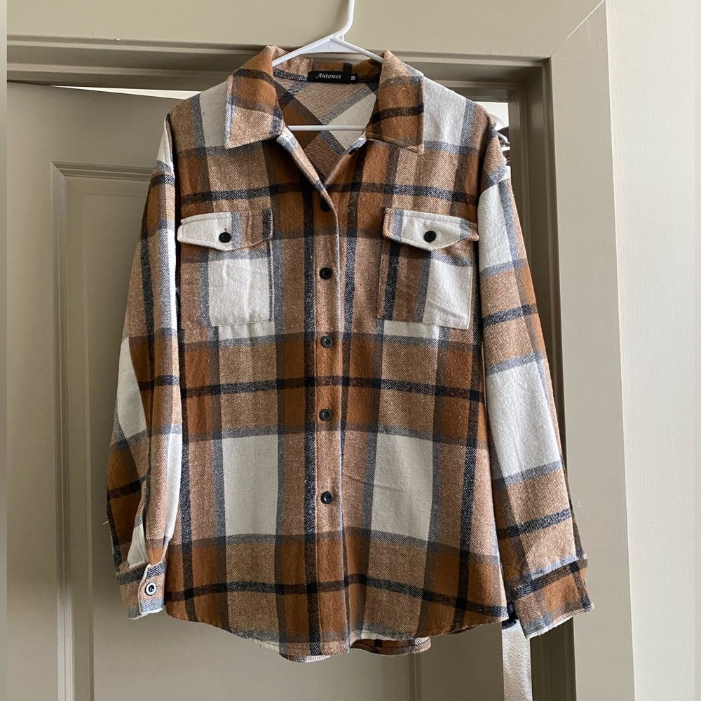 Plaid Shacket Button Down NEW